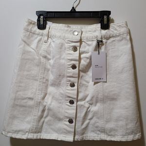 White Denim Skirt